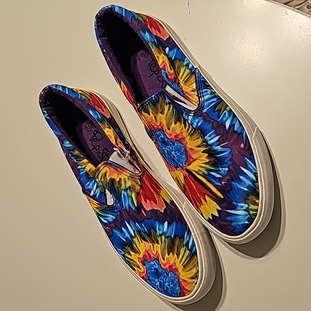 Pep Step Rainbow Tie dye Loafers Size 8.5